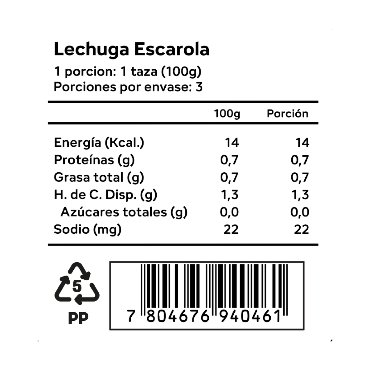 Lechuga Escarola 300gr | 600gr