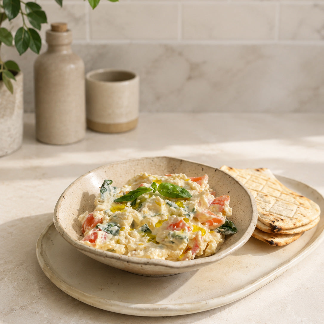 Dip de Tomate Cherry, Albahaca y Queso Crema