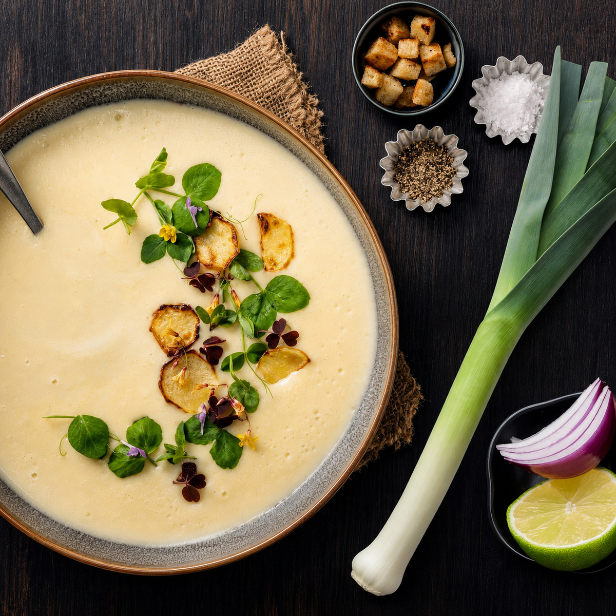 Sopa Puerro y Cebolla