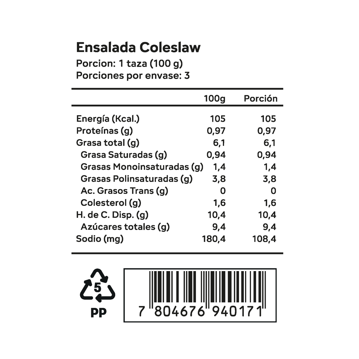 Ensalada Coleslaw 300gr