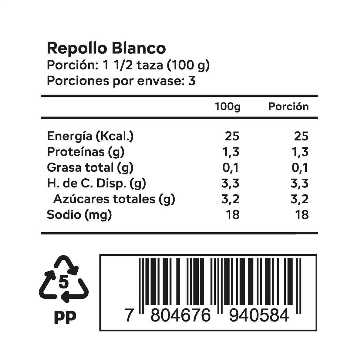 Repollo blanco 300gr | 600gr