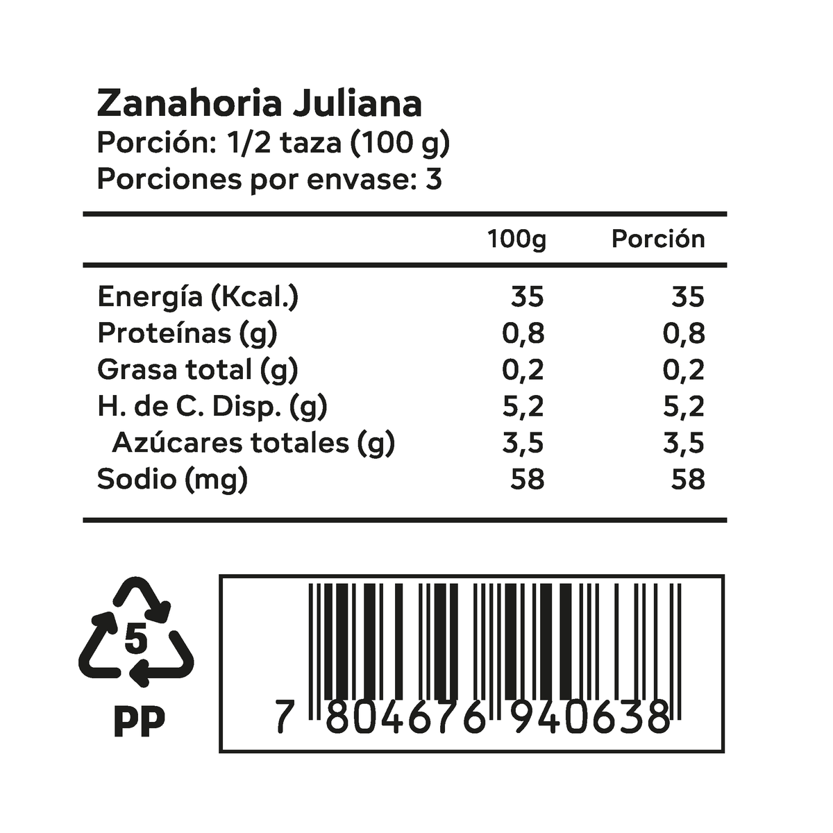 Zanahoria Juliana 300gr